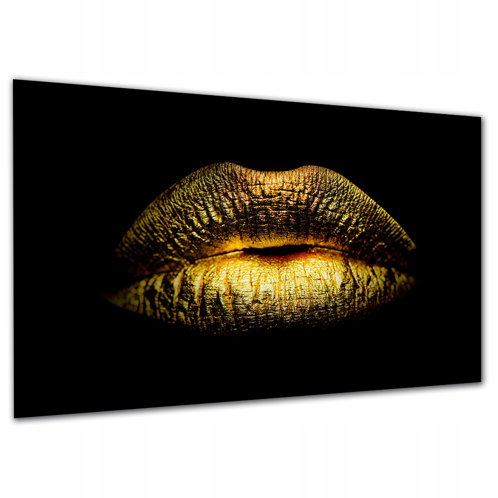 

Obraz nowoczesny Usta x4 gold 120x80 loft złote