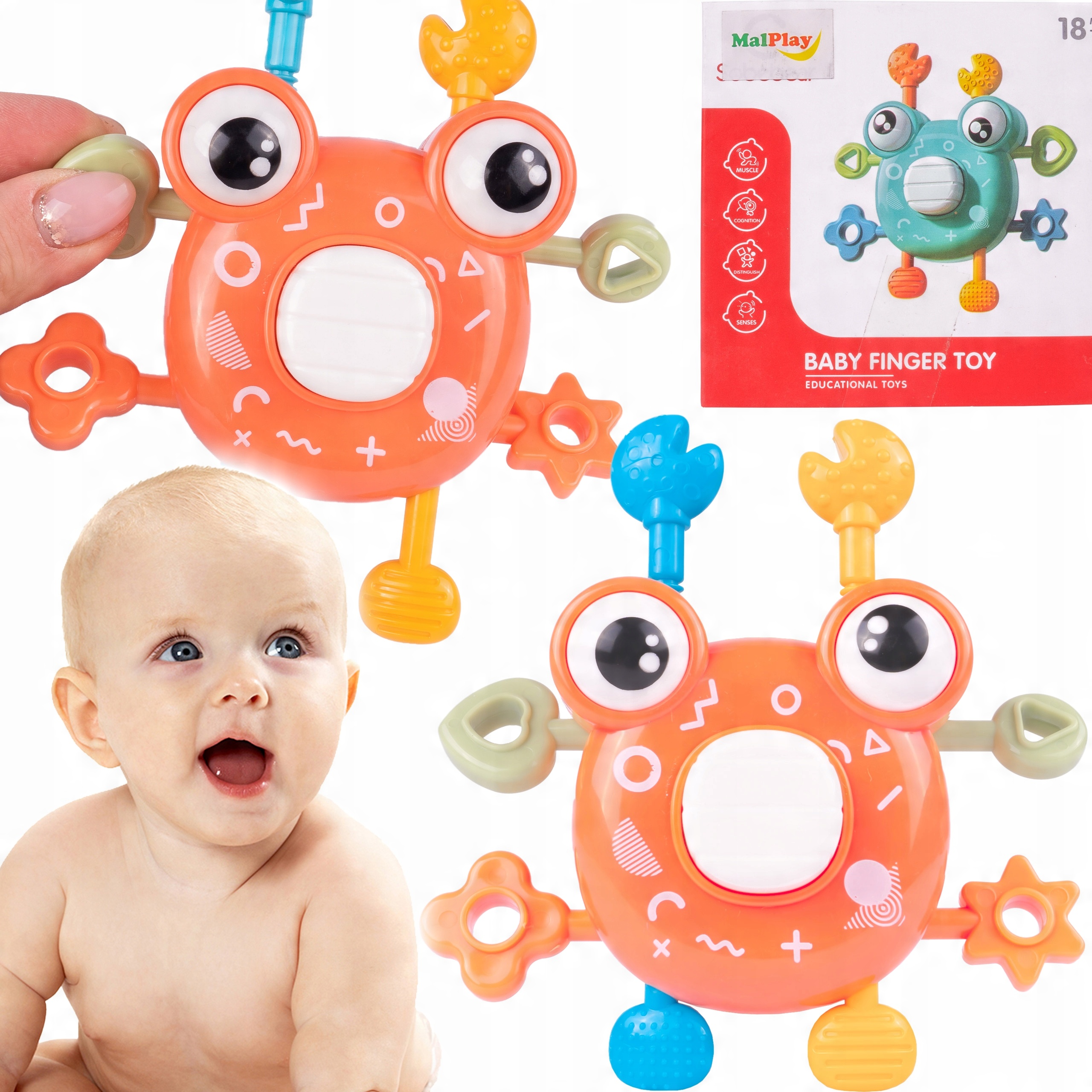 

Grzechotka Zabawka Sensoryczna Montessori Krab