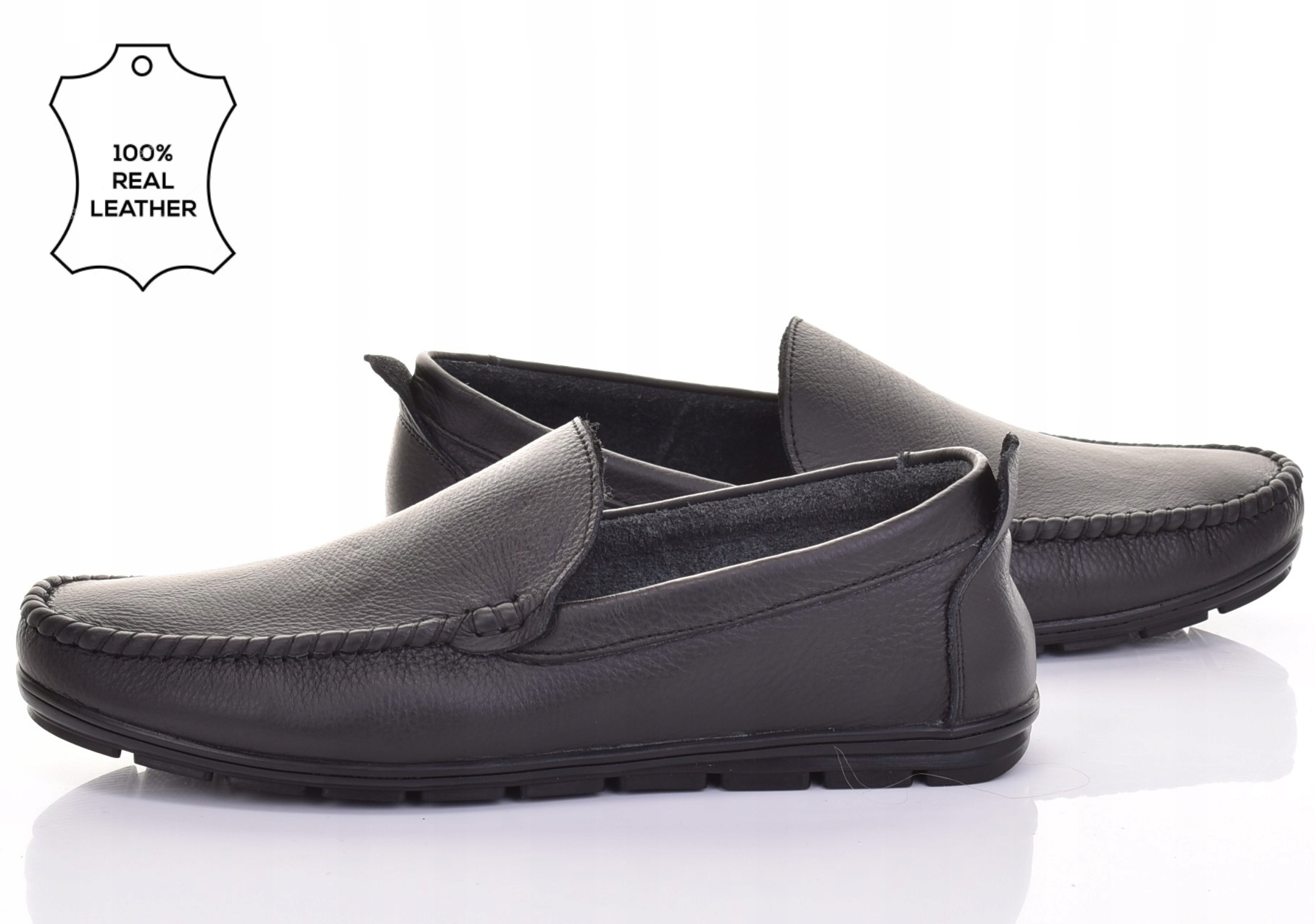 Prodyšné Pánské Mokasíny S Nazouvacími Koženými Botami Casual Černé, Elegantní