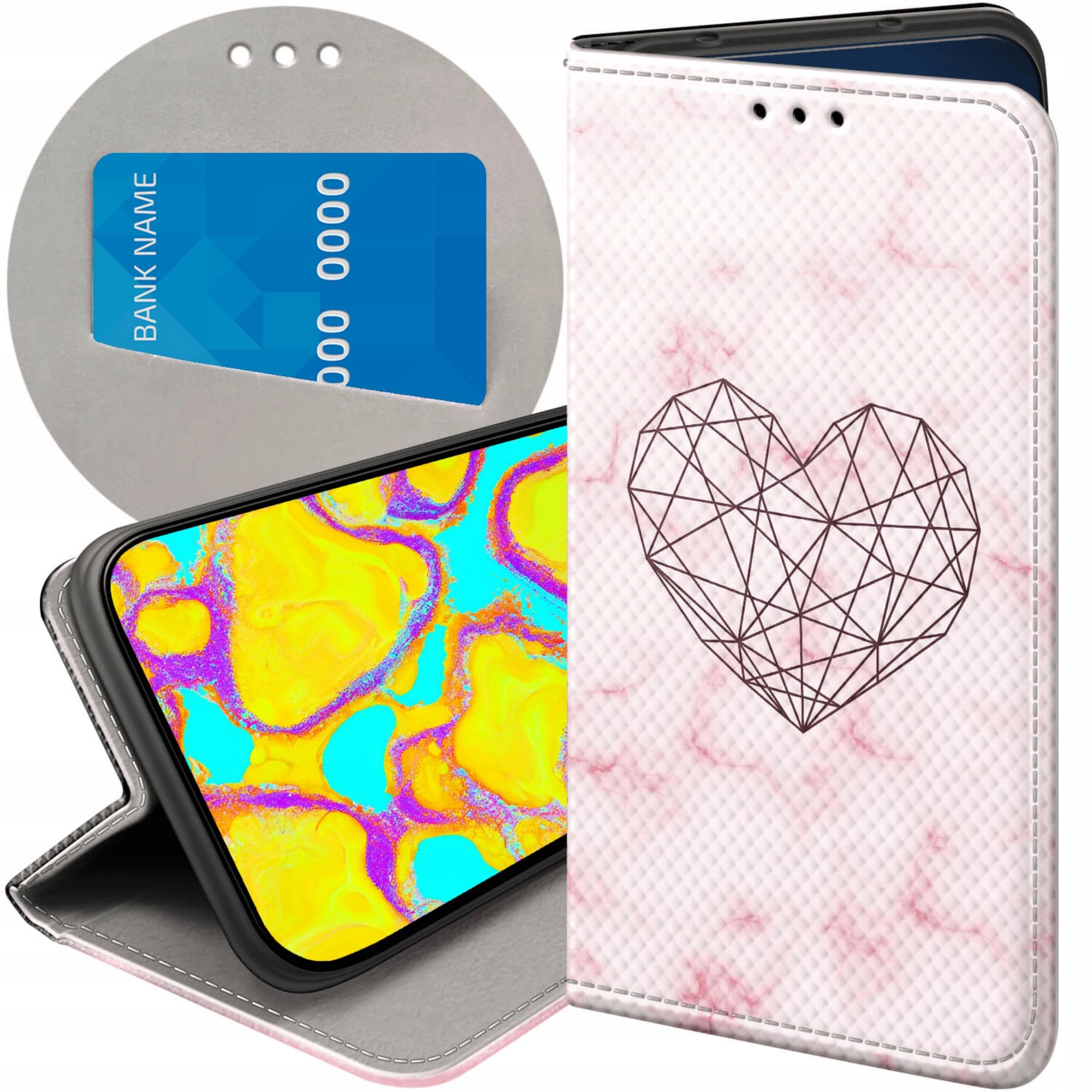 Etui Z Klapką Do Xiaomi Redmi Note 9T Serce Serduszka Miłość Futerał