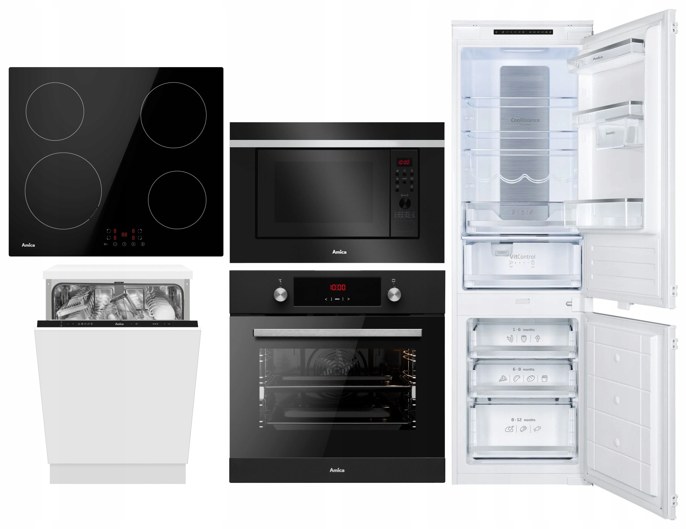 Zestaw do zabudowy Amica z lodówką no frost i zmywarką 60 cm