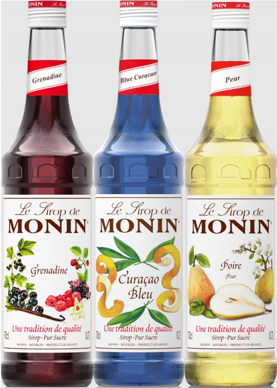 Zestaw letni do lemoniad i drinków Monin Grenadina, Blue, Gruszka