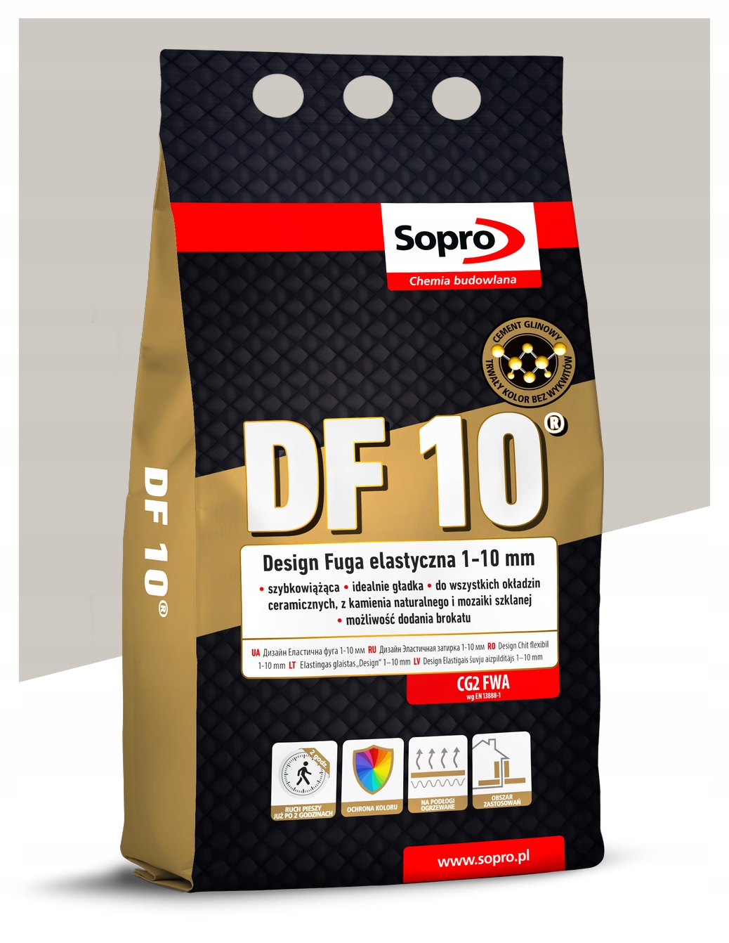Elastická spárovací hmota 1-10 mm – Sopro Df 10 – 4 kg – Jasmín 28 – cementová malta
