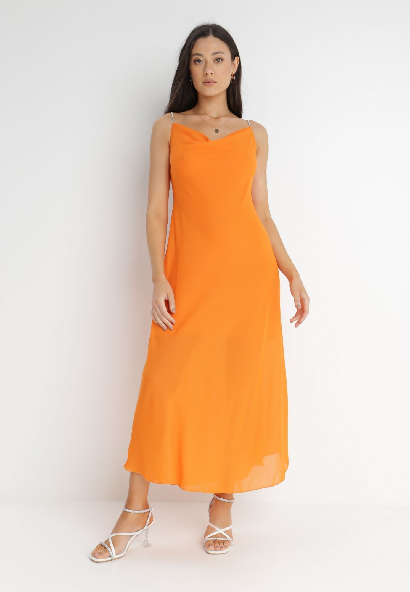 Šaty Oranžová Elegantní Minimalistická Born2be S