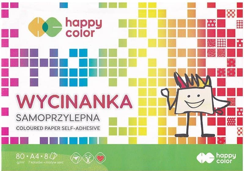Barevný papír A4 samolepicí Happy Color, balíček 10kusů