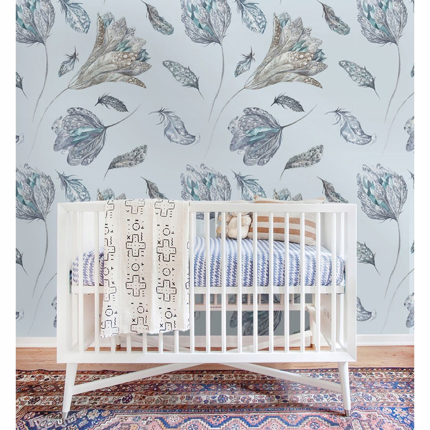 

Foto tapeta samoprzylepna Pióra i kwiaty 360x250cm