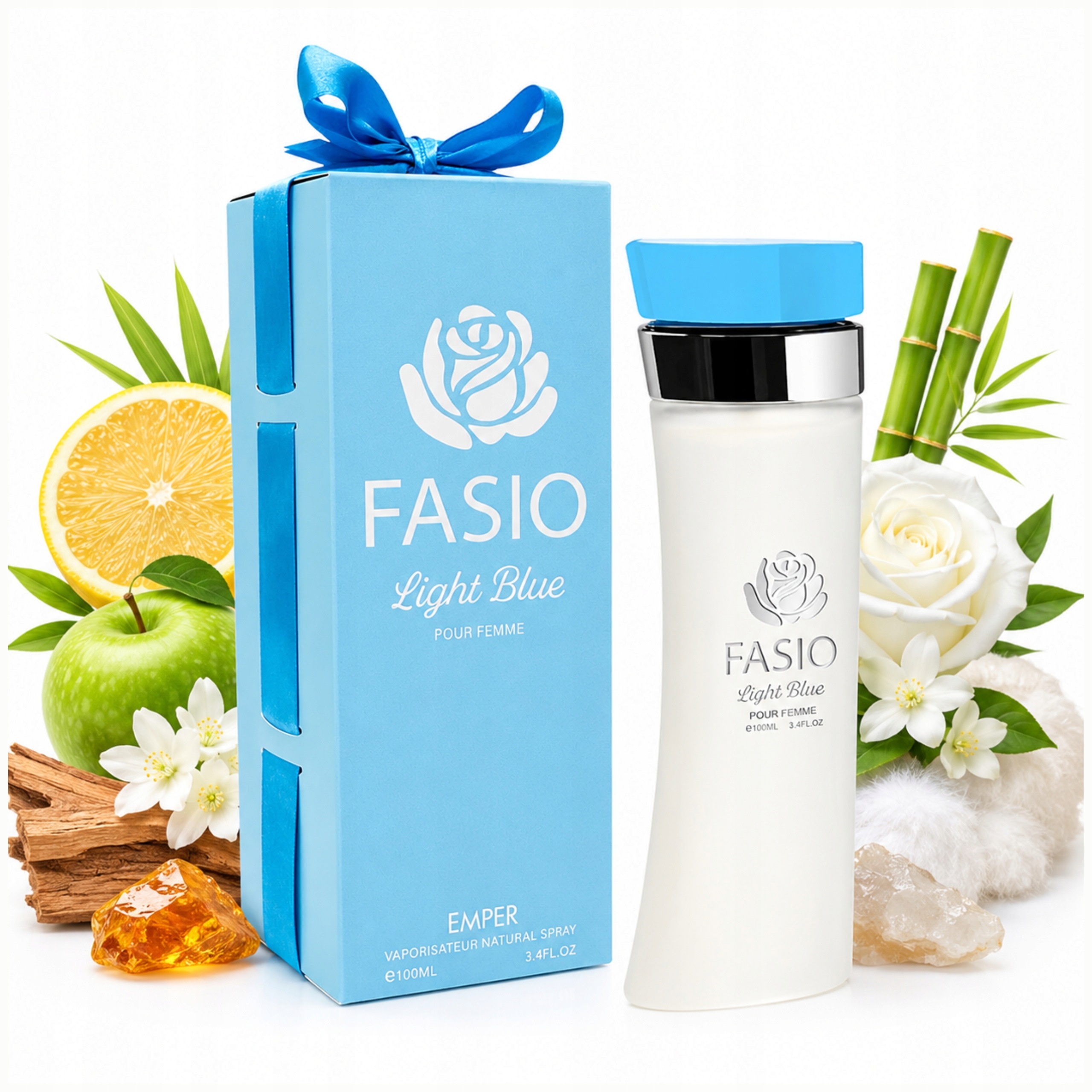 Perfumy arabskie damskie Cytrusowe Edp Emper Fasio Light Blue 100ml