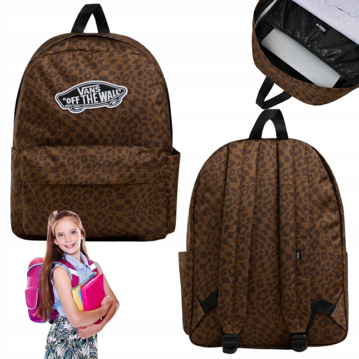 Plecak Szkolny Młodzieżowy Vans Old Skool Classic Backpack W Cętki 22L