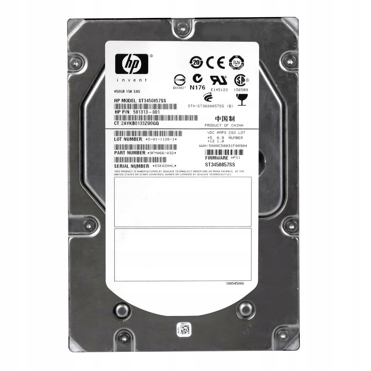 Hp 581313-001 450GB 15K 16MB SAS-2 3.5'' ST3450857SS