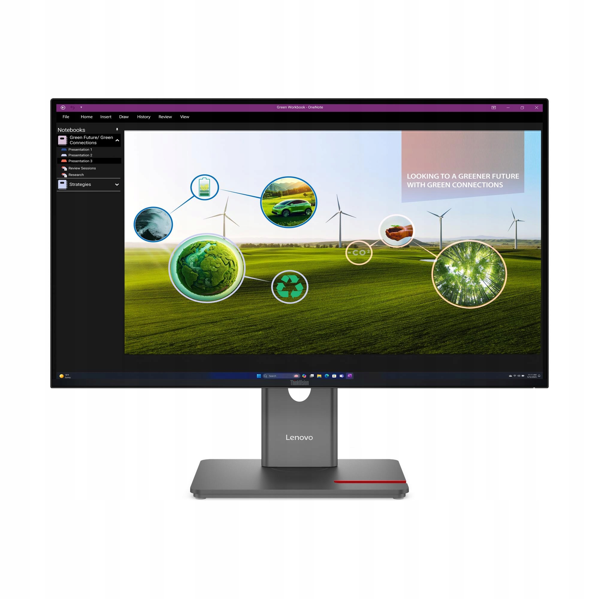 Led Monitor Lenovo P27Q-40 27" 2560 x 1440 px Ips Pls