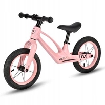 Rowerek Biegowy Nils Fun Koła Pompowane 12'' Różowy RB901 Led