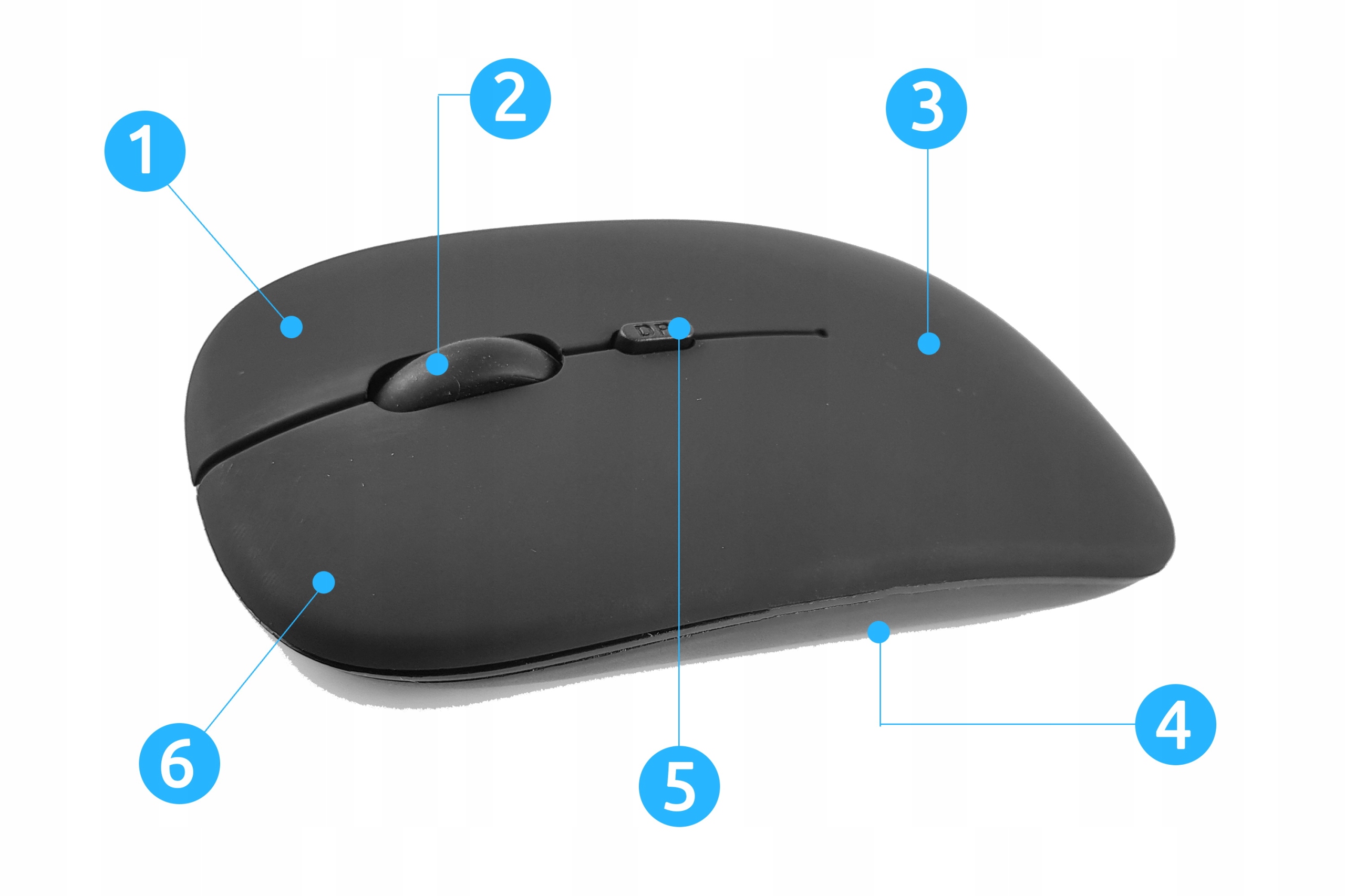 MYSZKA KOMPUTEROWA BEZPRZEWODOWA BLUETOOTH CICHA MYSZ OPTYCZNA Sensor optyczny