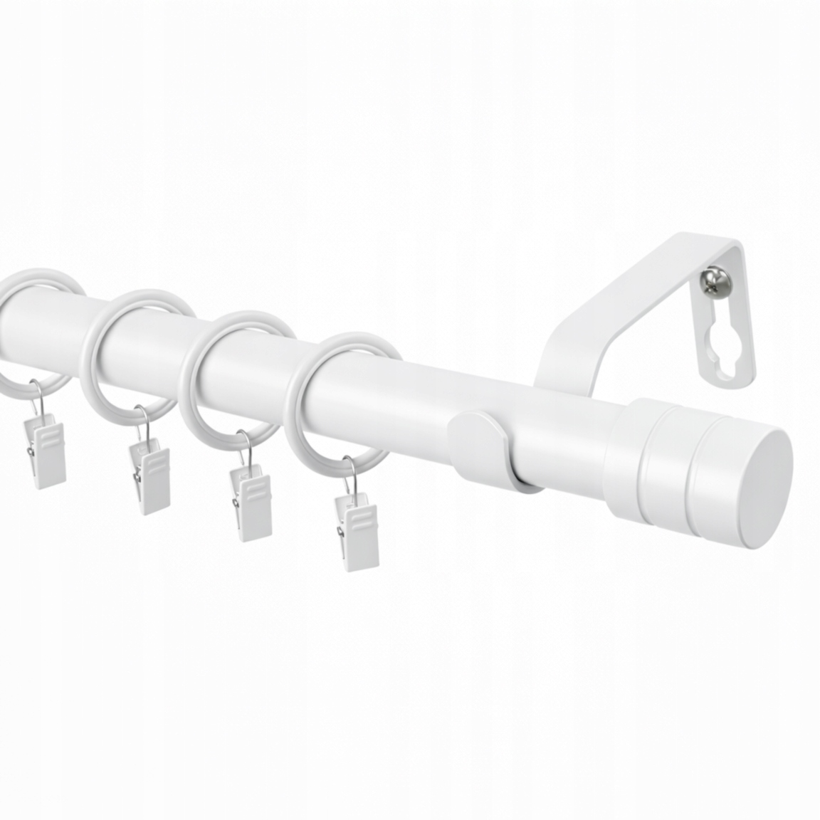 Garnýž kovový Loft Jednoduchý 19 MIX Koncovek Bílý 360 cm