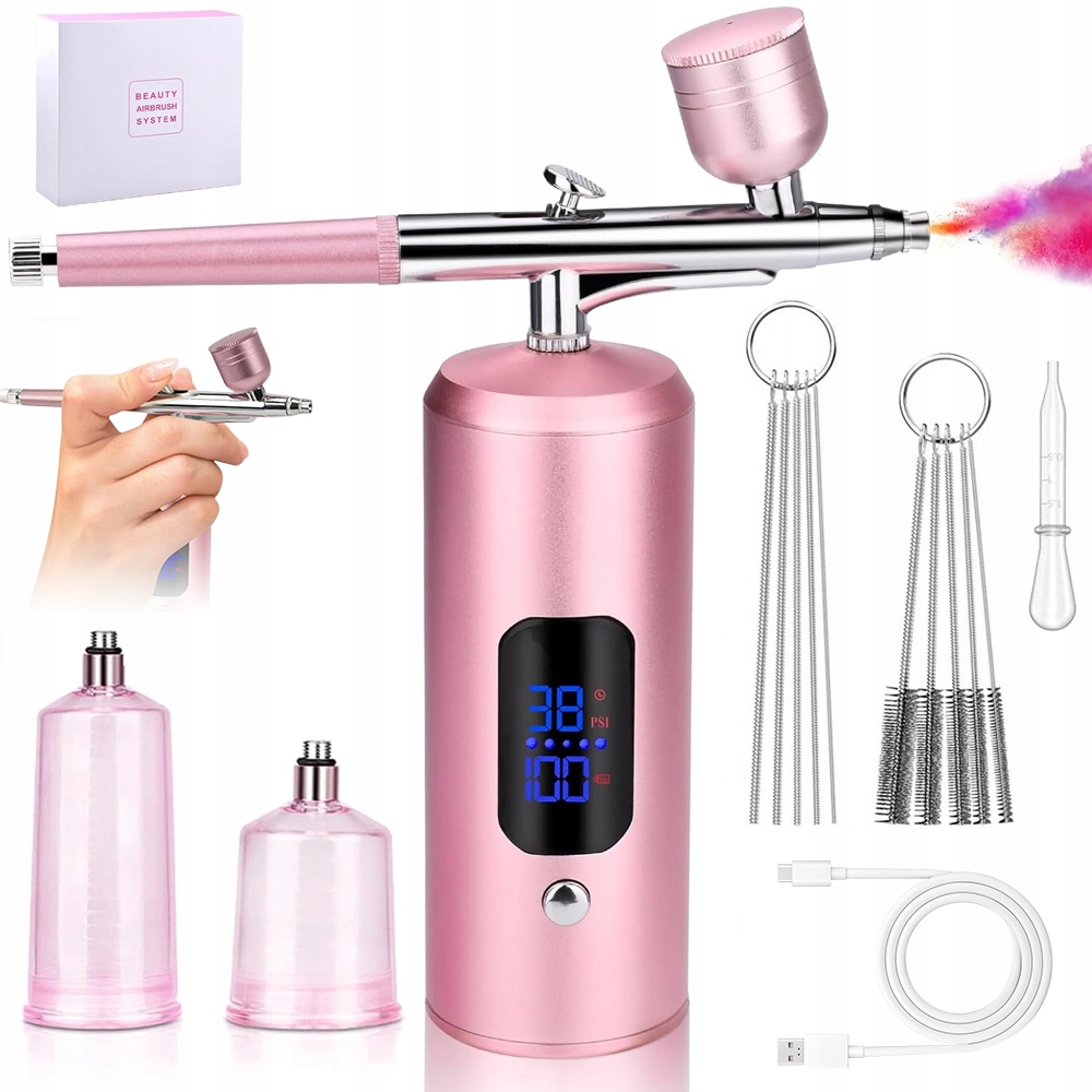 Automatická Stříkací Pistole S Příslušenstvím, Růžová