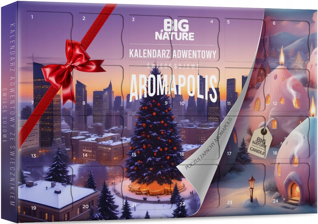 Адвент-календарь Aromapolis Big Nature, 24 соевые чайные свечи и подсвечник