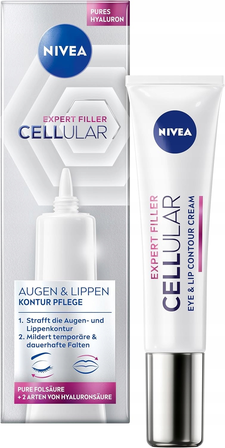 Nivea Cellular Expert Filler krém na oči a rty s kyselinou hyaluronovou 15 ml