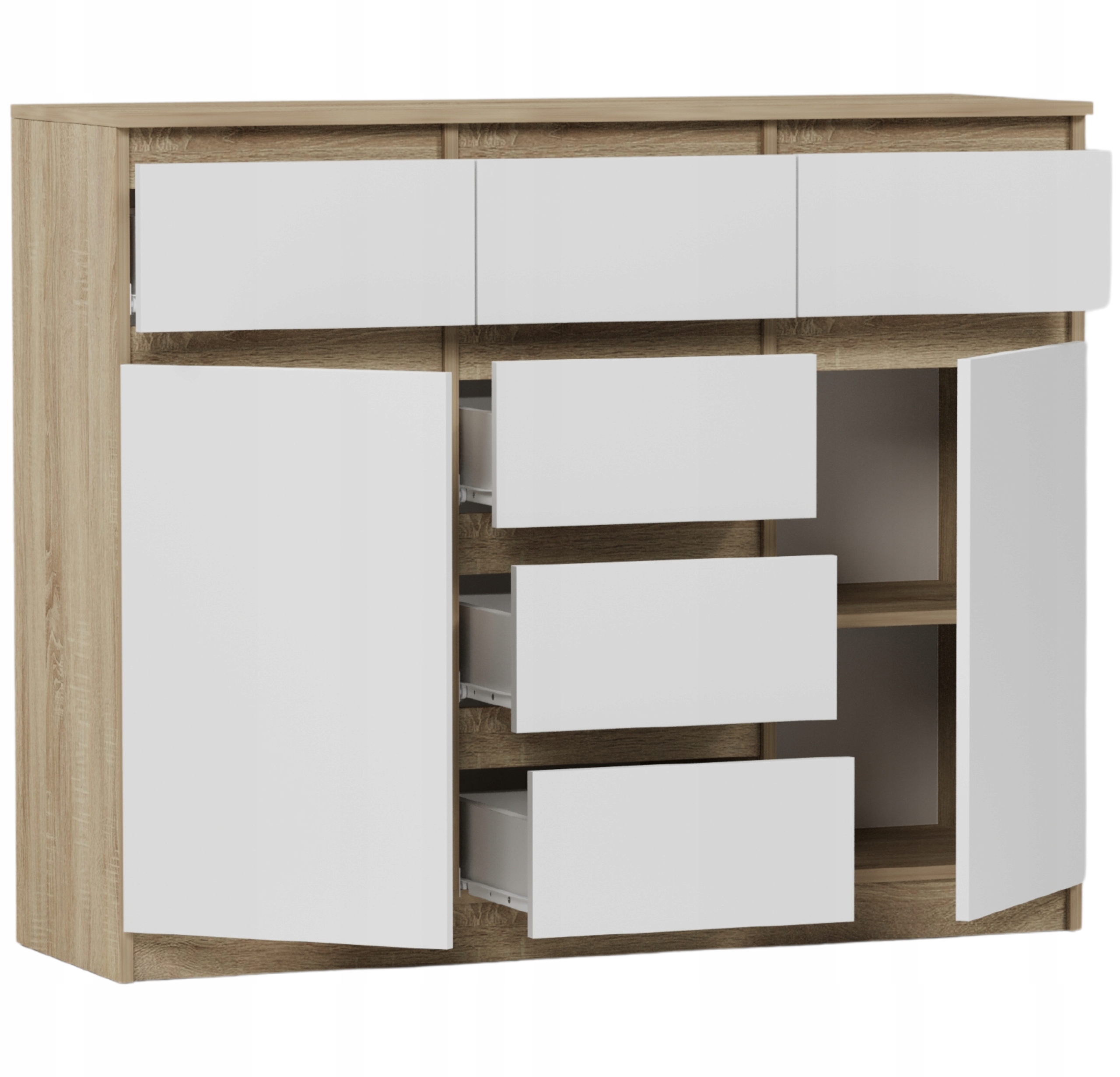KOMODA 98CM SZAFKA 6 SZUFLAD SONOMA MIX S62D