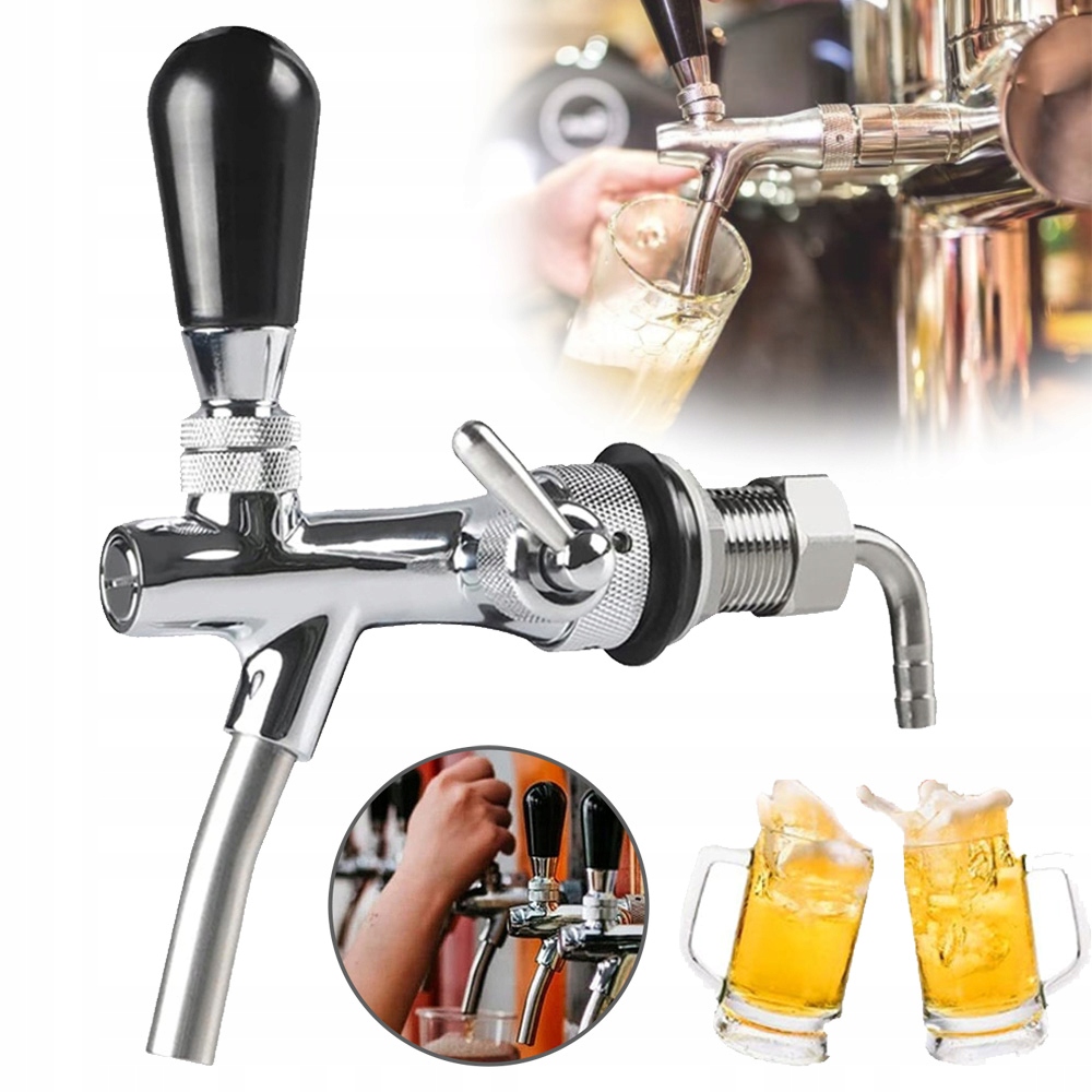 Regulovatelný Kohoutek Na Pivo Nerezová Ocel Závit G5/8 S Těsněním