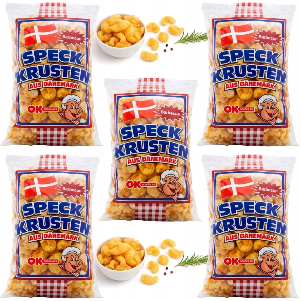 5 x Smažený bůček Snacki Chipsy Slaninové Barbecue Bbq 150g Ok Snacks