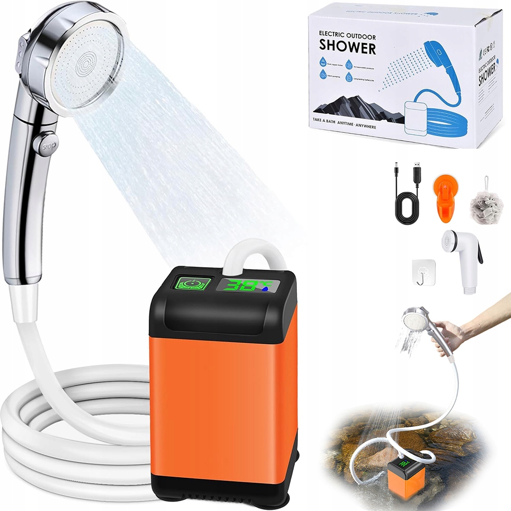 Turistická Sprcha S Elektrickou Pumpou, 3 Režimy Sprchování Pro Kempování