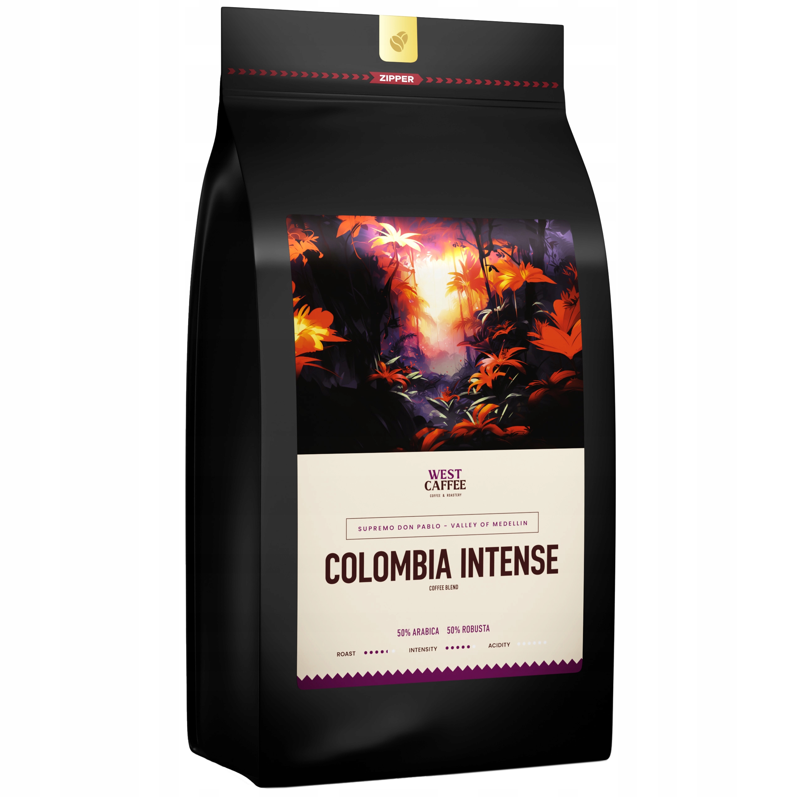 Levně Káva zrnková Colombia Intense 1 kg Strong Espresso Blend čerstvě pražená