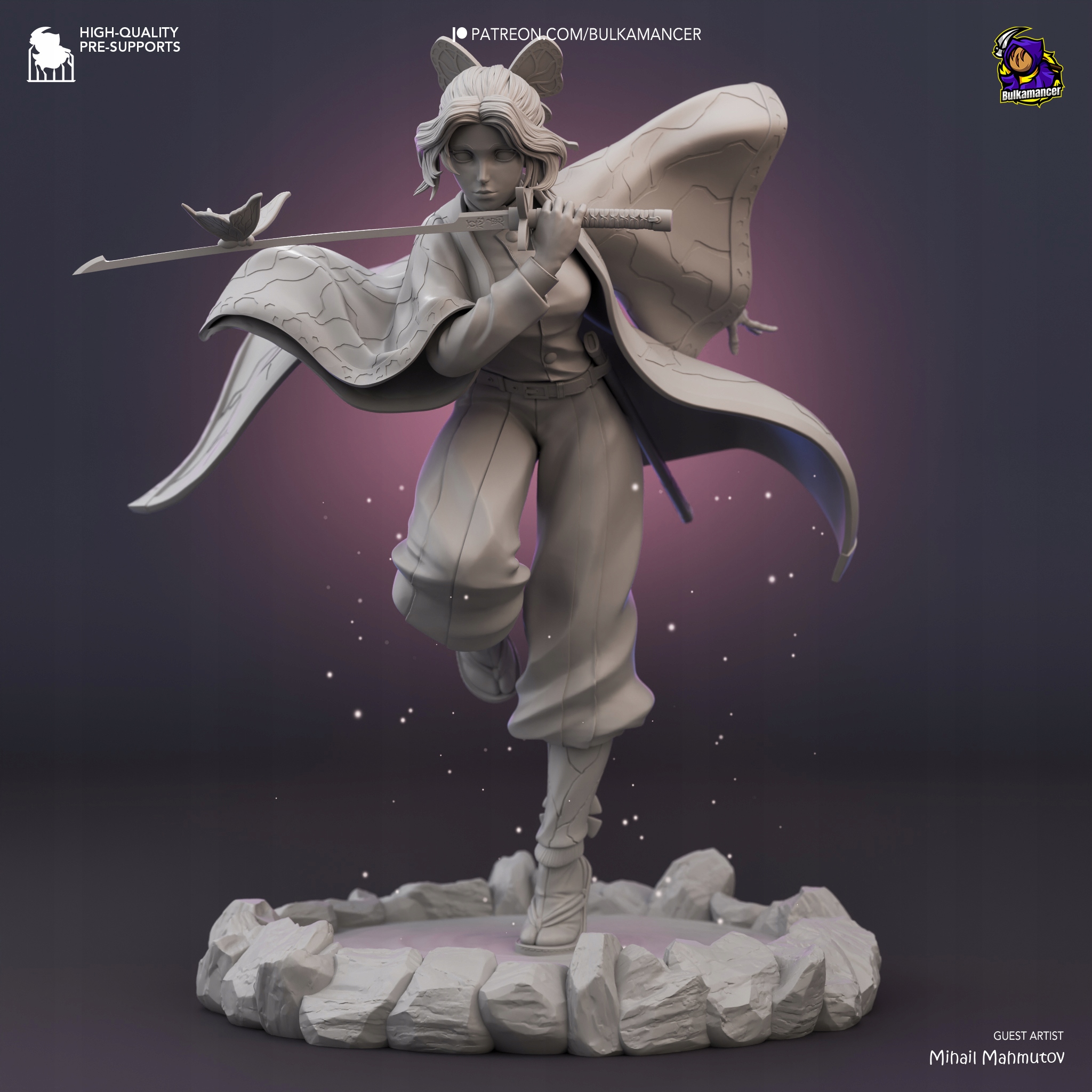 Figurka Shinobu Kocho Demon Slayer Bulkamancer 3D tisk 14K Dárek