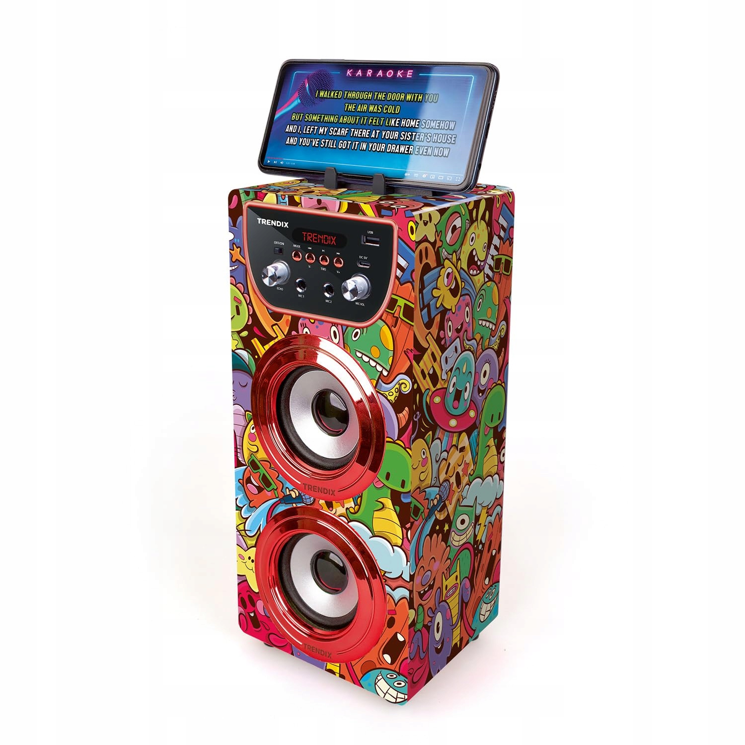 TRENDIX Karaoke Dla Dzieci Z Mikrofonami Bluetooth USB Radio FM SD — miniatura 7