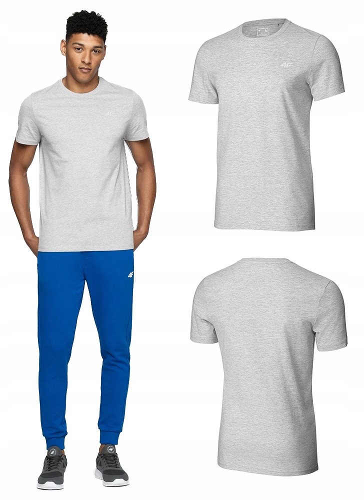 

4F T-shirt Koszulka Męska TSM003 Bawełna J.szara