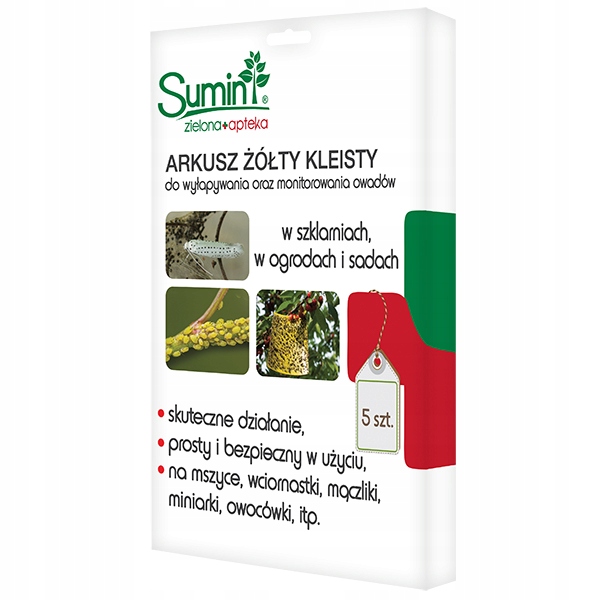 

Sumin Arkusz Żółty Lep Kleisty 5szt Wciornastki