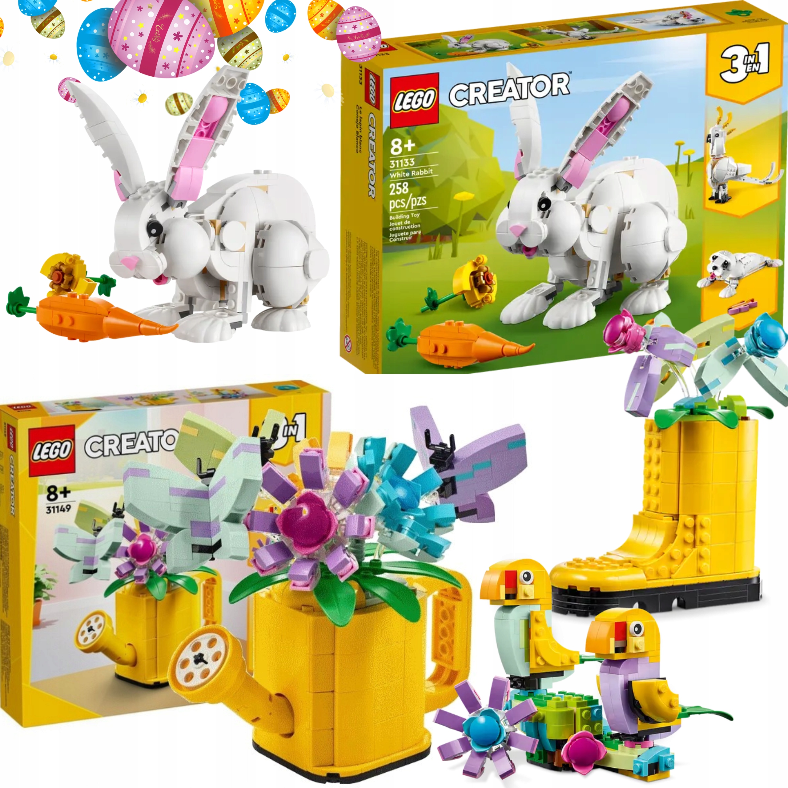 Lego Creator 3V1 31149 Květiny V Konvičce Lego 31133 Dárek S Králíkem