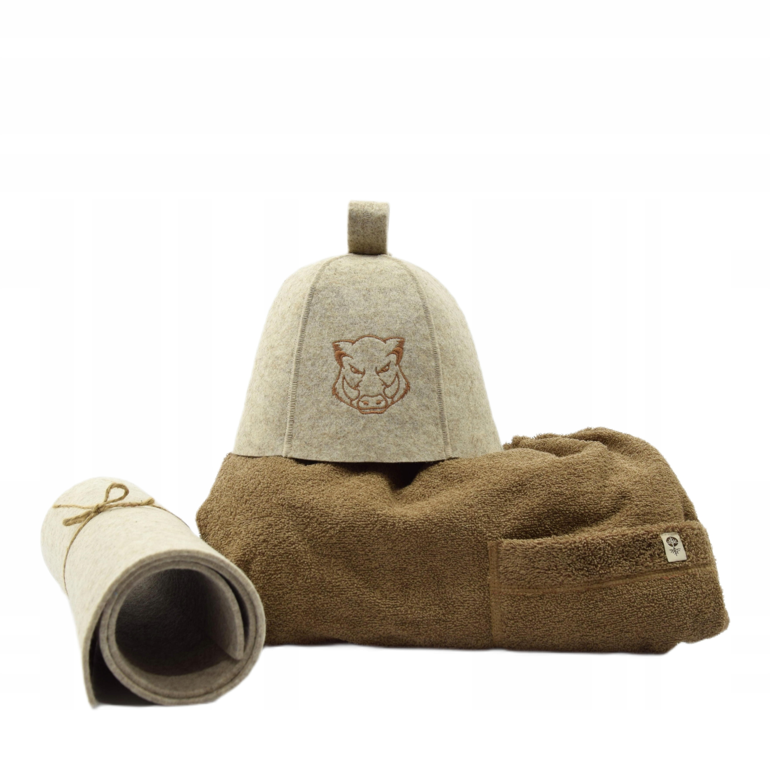 Čepice do sauny Set pánská 3 dílná Vlna Bavlna vel L