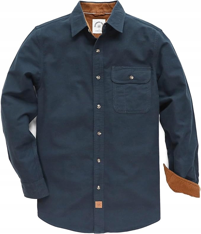 Pánská Flanelová Košile Tmavě Modrá S Dlouhým Rukávem Dubinik Vel. M 100% Bavlna