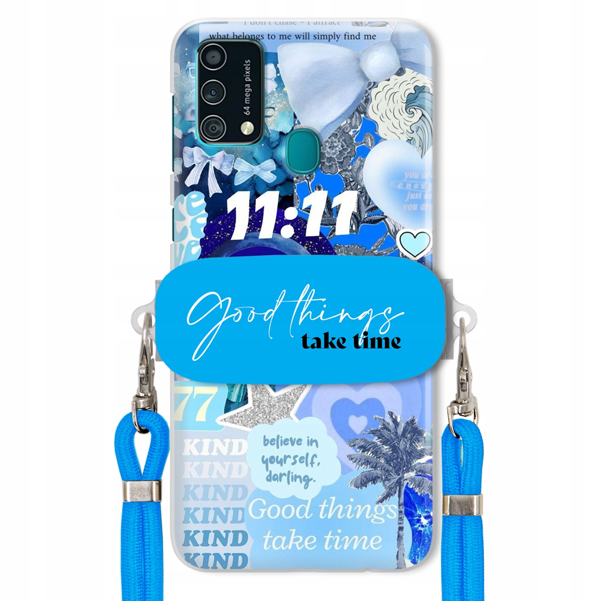 Puzdro pre Samsung F41 Držiak Crossbody vodítko Good Things Take Time Lata