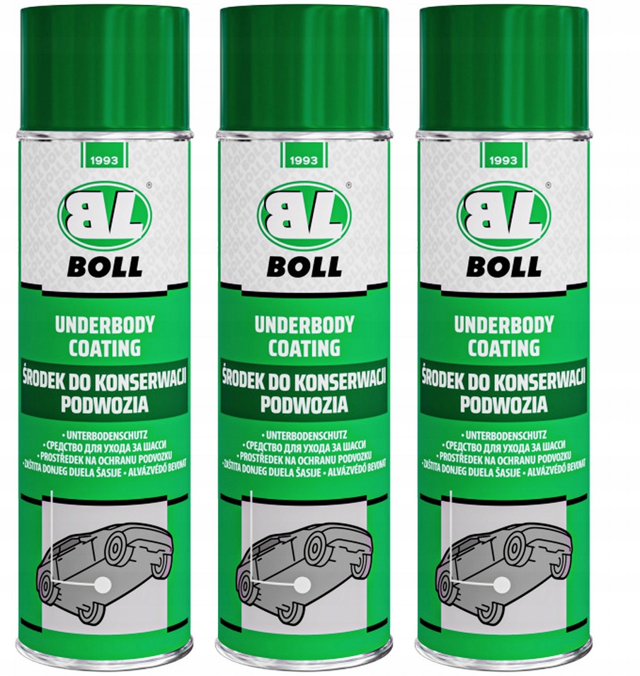 Zestaw 3 x Środek Do Konserwacji Podwozia Spray 500ml Boll Czarny