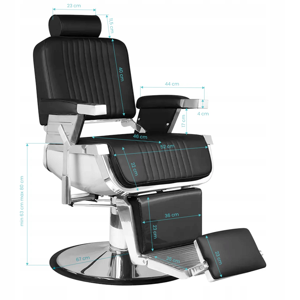 Barberské Křeslo Kadeřnické Gabbiano Barber Shop Royal X Černá Sklápěcí