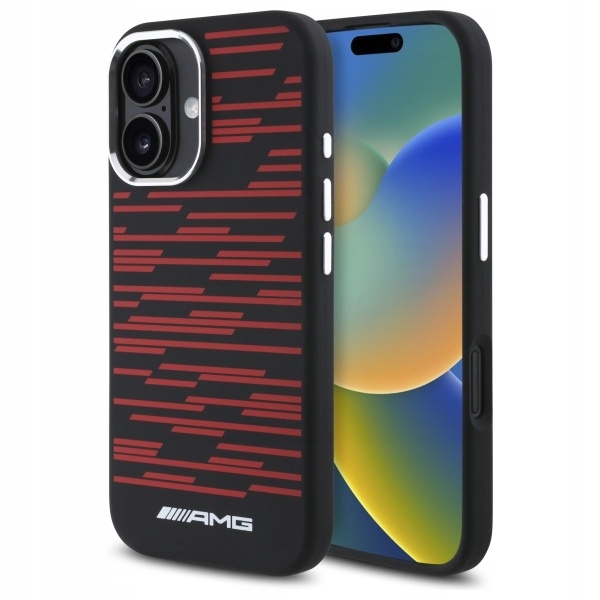 Pouzdro Amg AMHMP16S24SSRRK pro iPhone 16 6.1", černá/černá, hardcase Silico
