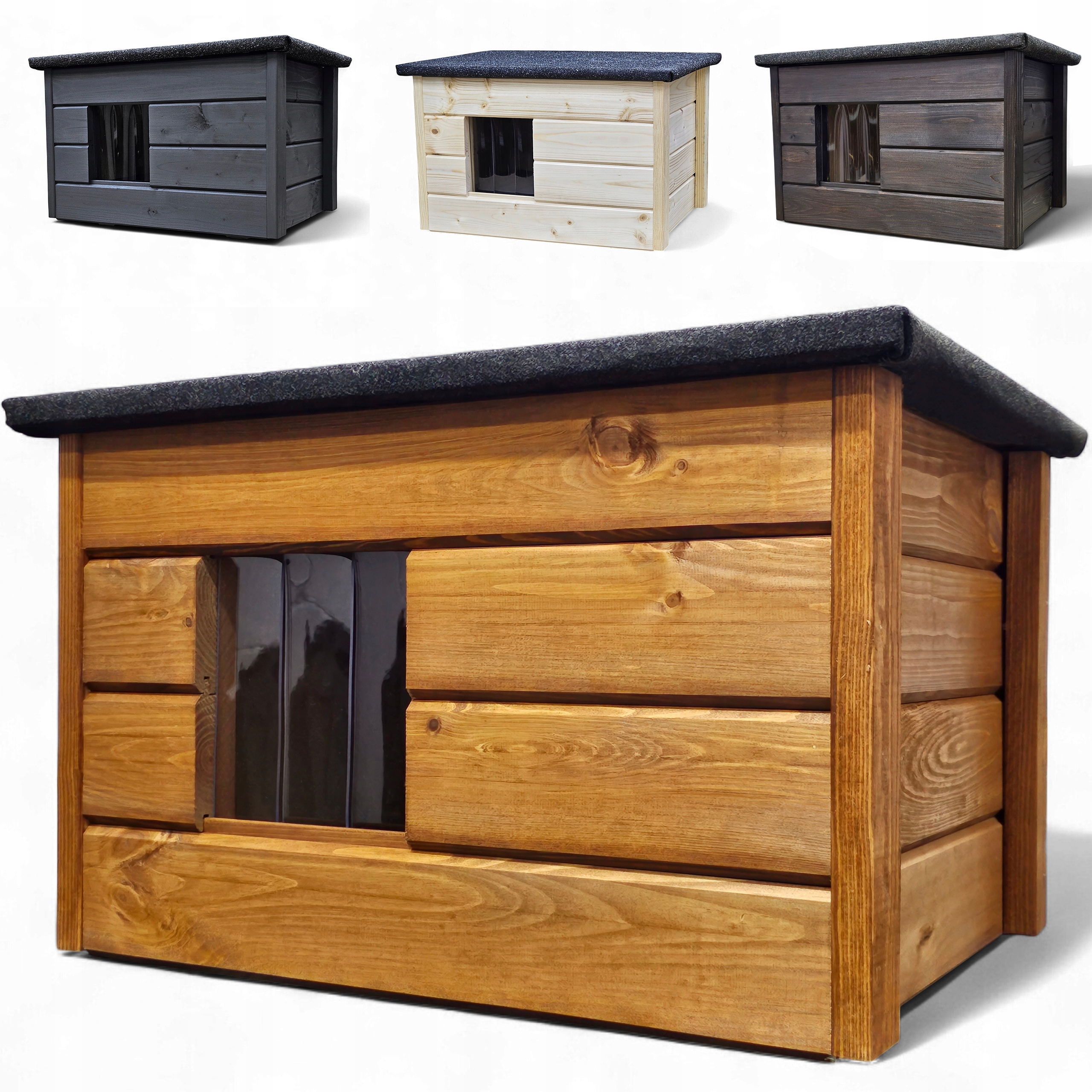 PIĘKNA BUDA BUDKA DOMEK DLA KOTA PSA 3X MALOWANA JUŻ ZŁOŻNA OCIEPLANA