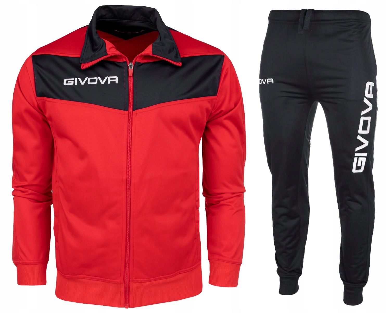 Dres Givova Tuta Visa Komplet Zestaw Bluza Spodnie Czerwony r. 2XL