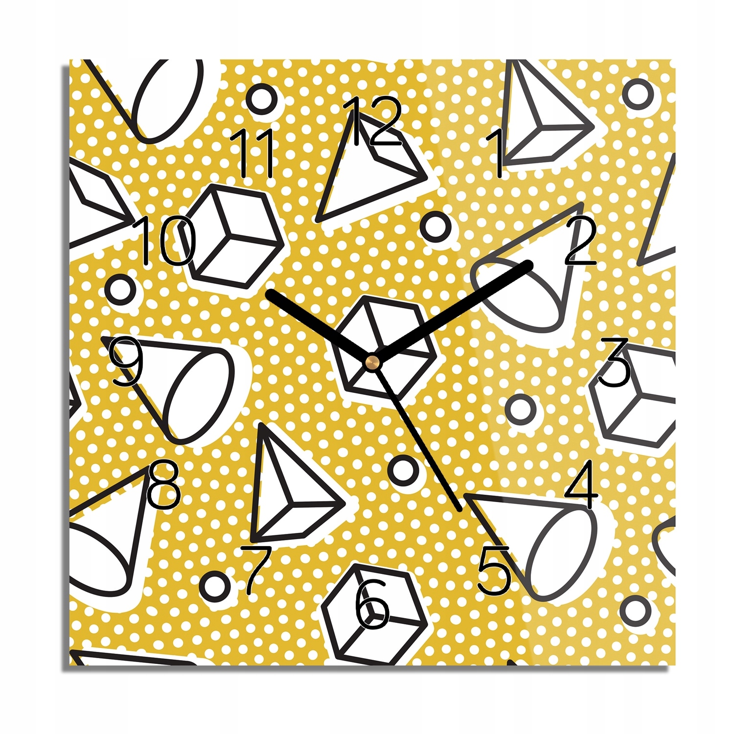 

Figury geometryczne zegar szklany do jadalni 30x30