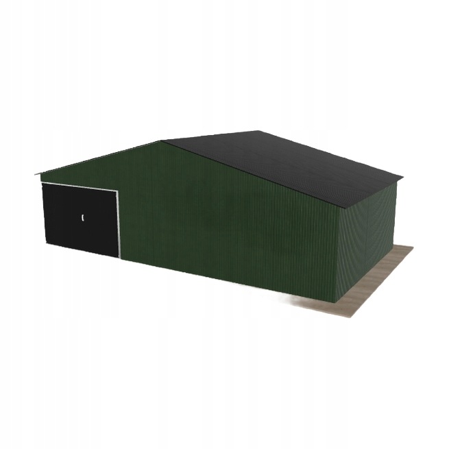Plechová garáž 9x5 m jednopolohová, dvoupolohová, zelená