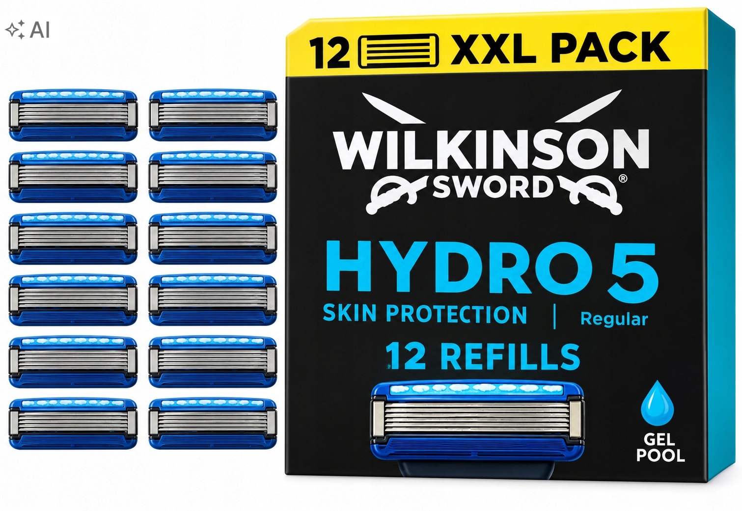 Ostrza Do Golenia Hydro 5 Skin Protect Regular Z Żelem Nawilżającym 12