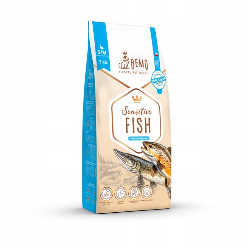 Bemo Sensitive Fish karma sucha dla psów rybna hipoalergiczna S/m 3 kg