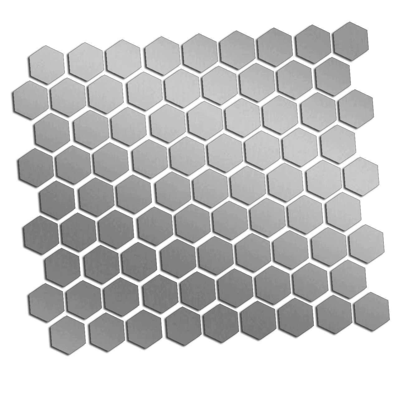 Wycinane naklejki Hexagon Sześciokąt Plaster Miodu 81 sztuk srebrne