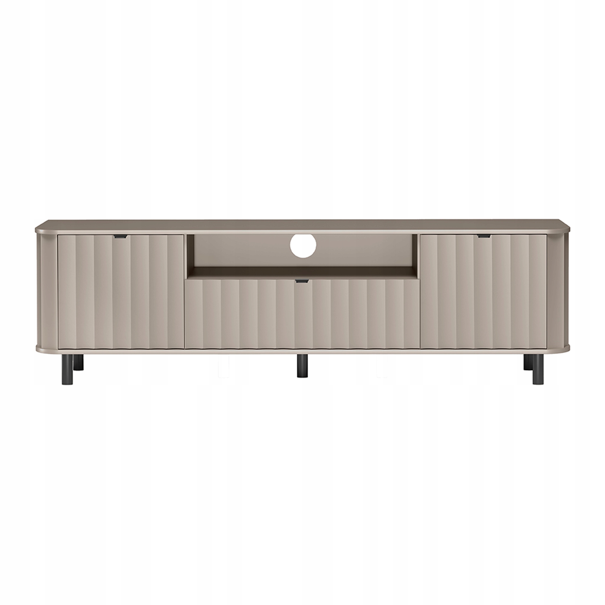 Nowoczesna Szafka Rtv Belvero 196 cm Clay Gray Centralna Szuflada