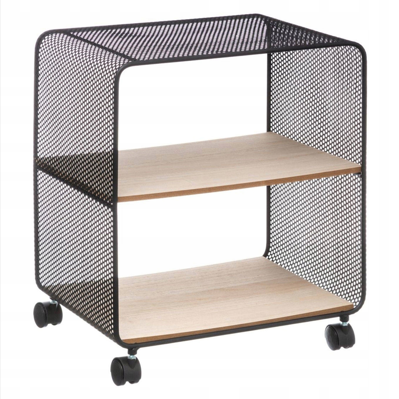 

Szafka Nocna czarna Loft Na Kółkach metalowa 51x28