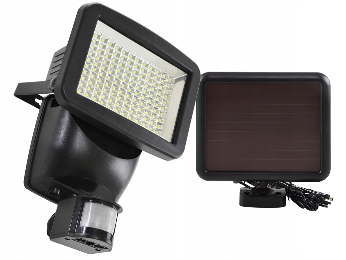 LAMPA SOLARNA 100 LED CZUJNIK RUCH ZMIERZCH HALOGEN NAŚWIETLACZ
