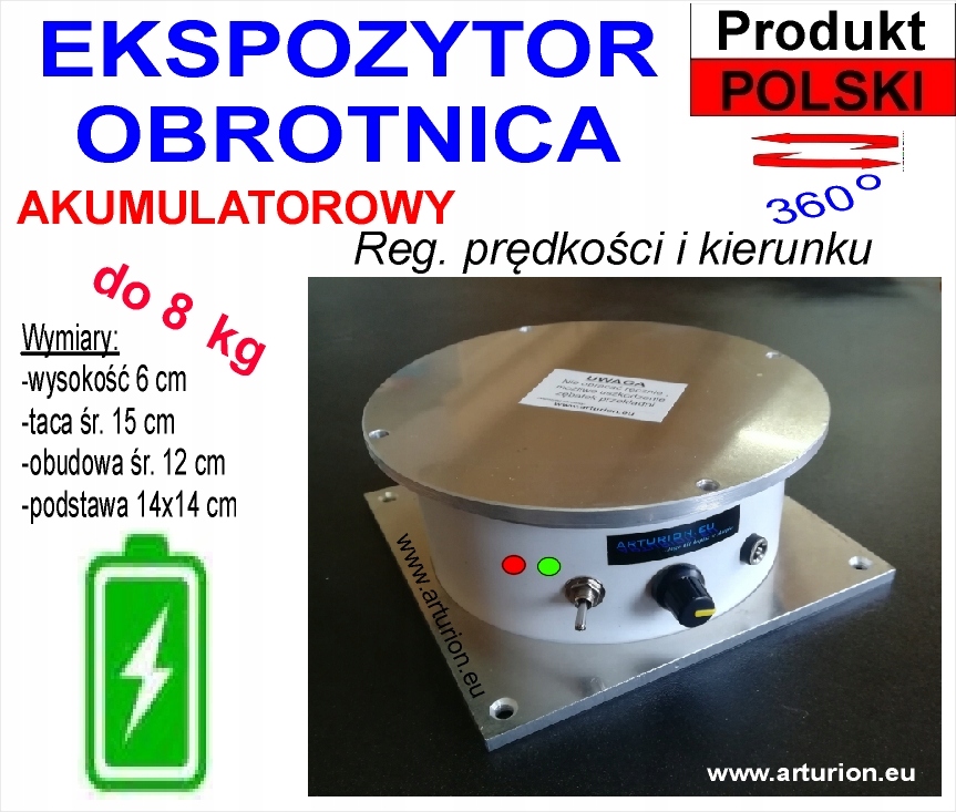 Expozitor točna kawalet pohon reklamy do 8 kg Akumulátorová regulace