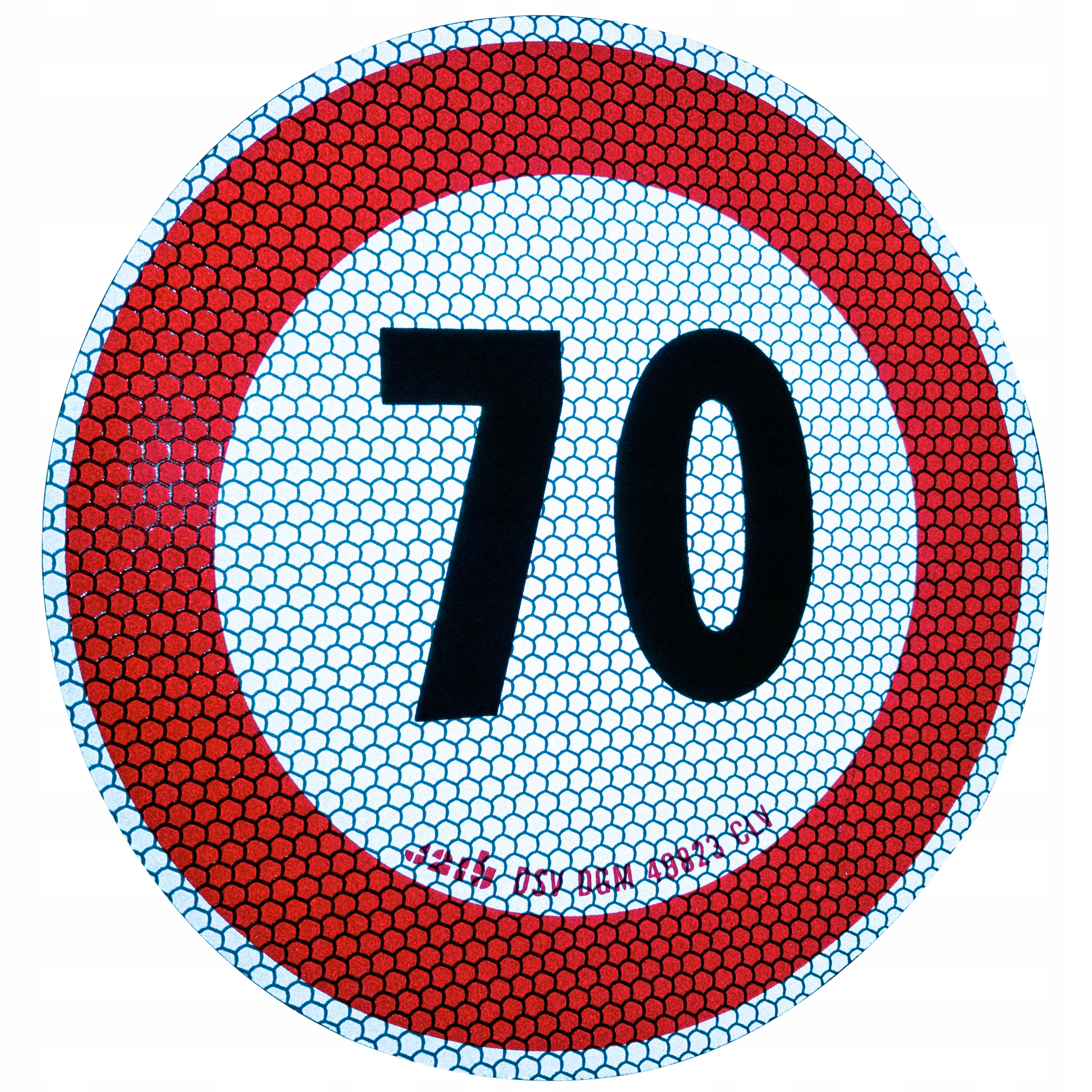 

Naklejka ograniczenie prędkości 70km/h odblaskowa