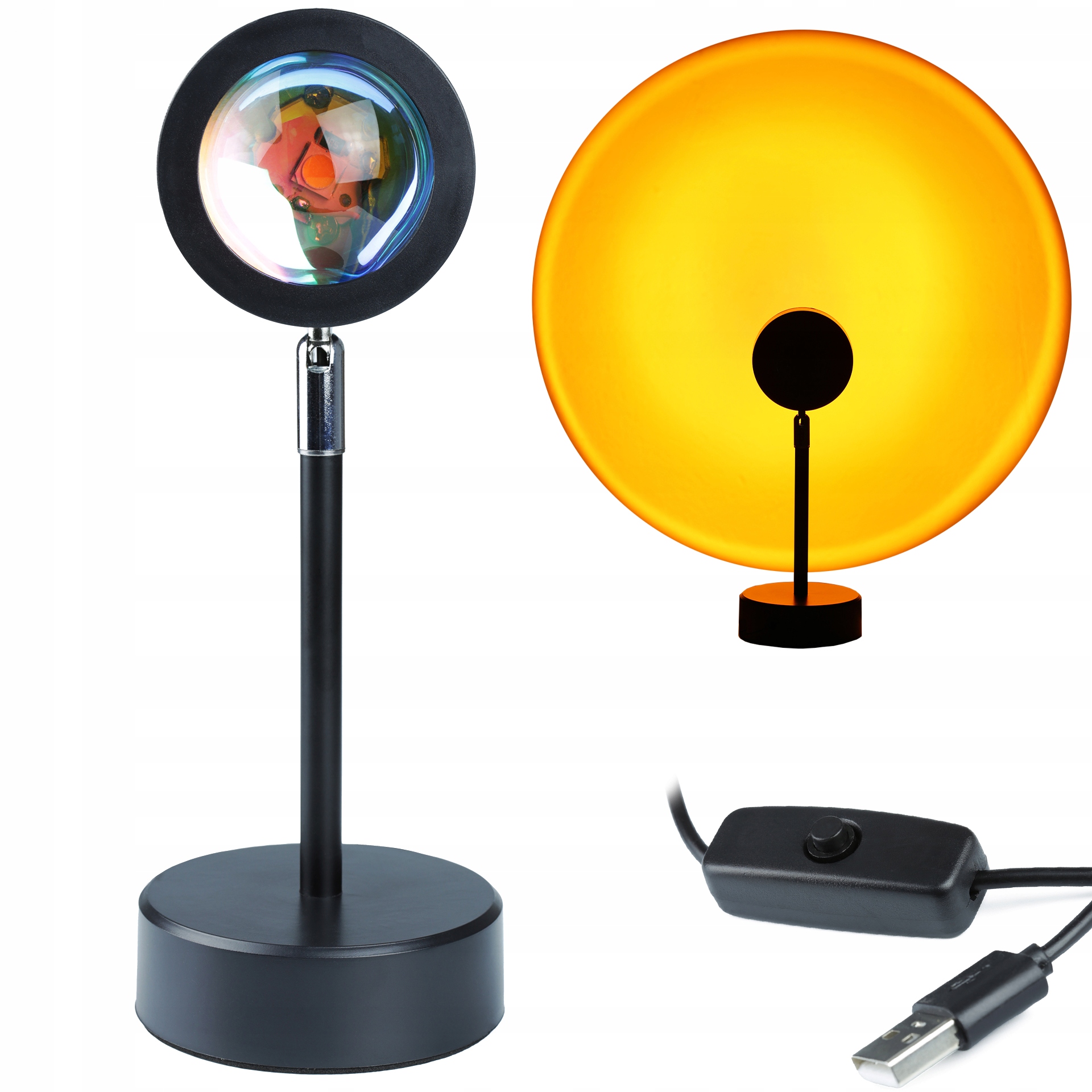 

Lampa Projektor Imitacja Zachodu Słońca Led Usb