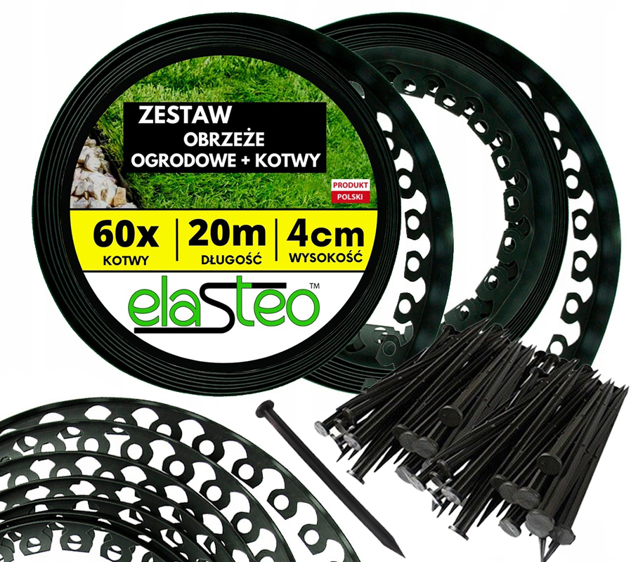 

Obrzeże trawnikowe Czarne 20m 60 kotew wys 4cm